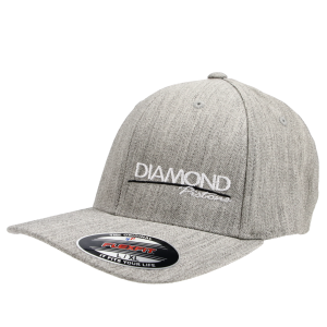 Diamond Racing - Standard Logo Diamond Fitted Hat - Size S/M - Color Heather Grey (A234)