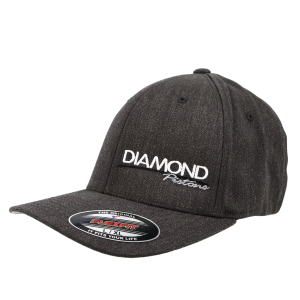 Diamond Racing - Standard Logo Diamond Fitted Hat - Size S/M - Color Dark Heather Grey (A236)