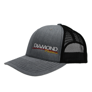 Diamond Racing - Ring Compressors - Standard Logo Diamond Snapback Hat - One Size Fits All - Color Heather Grey/Black (A241)