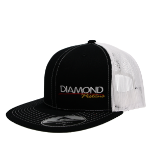 Diamond Racing - Standard Logo Diamond Trucker Hat - One Size Fits All - Color Black/White (A242)