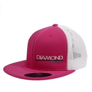 Diamond Racing - Standard Logo Diamond Trucker Hat - Size L/XL - Color Pink/White (A245)