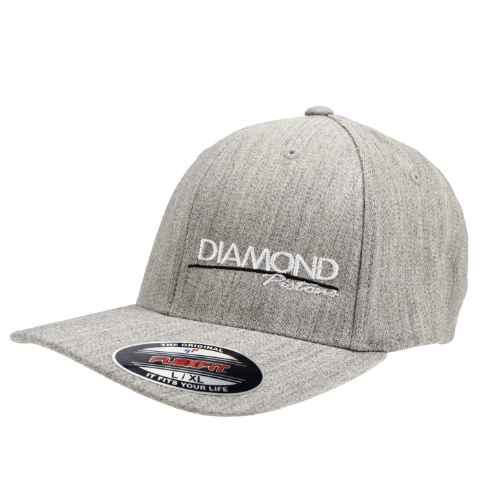 Standard Logo Diamond Fitted Hat - Size S/M - Color Heather Grey (A234)