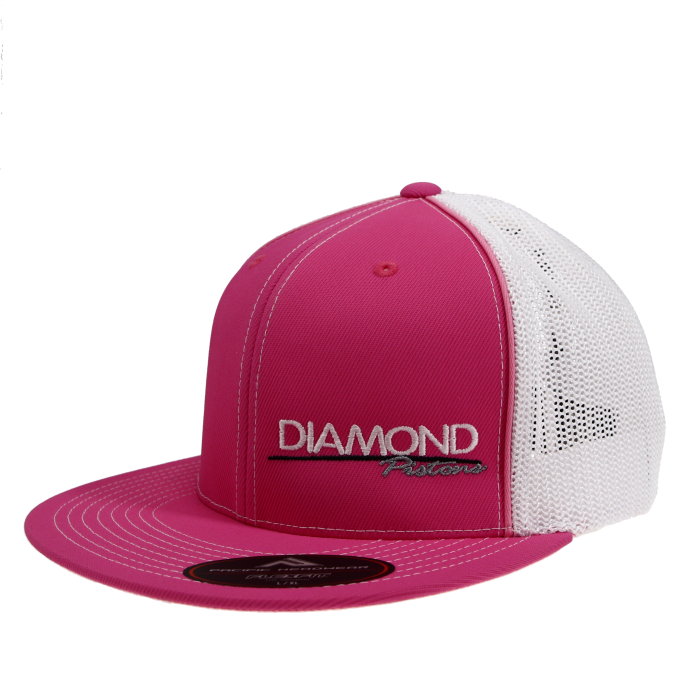Standard Logo Diamond Trucker Hat - Size L/XL - Color Pink/White (A245)
