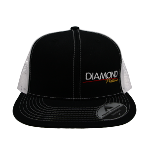 Standard Logo Diamond Trucker Hat - One Size Fits All - Color Black/White (A242) - Image 2