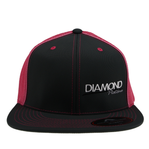 Standard Logo Diamond Trucker Hat - Size S/M - Color Grey/Pink (A260) - Image 2