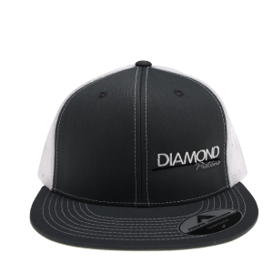 Standard Logo Diamond Trucker Hat - One Size Fits All - Color Grey/White (A243) - Image 2